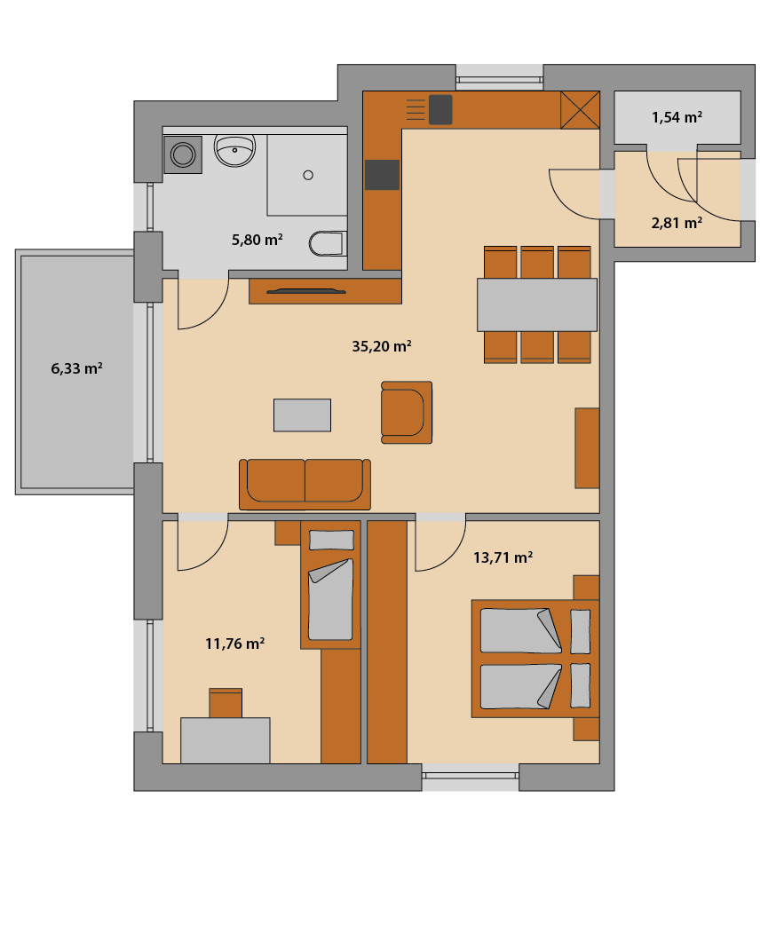 3-Zimmer Wohnung mit ca 80 qm im Wohnpark DreiFranken
